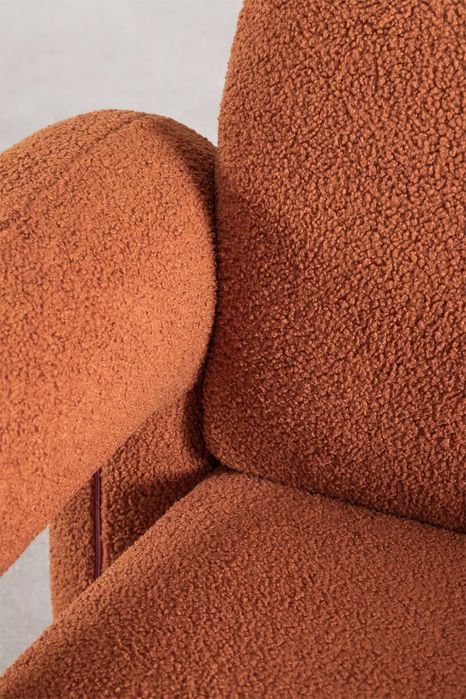 Poltrona em Chenille Vermelho Argila Sklum