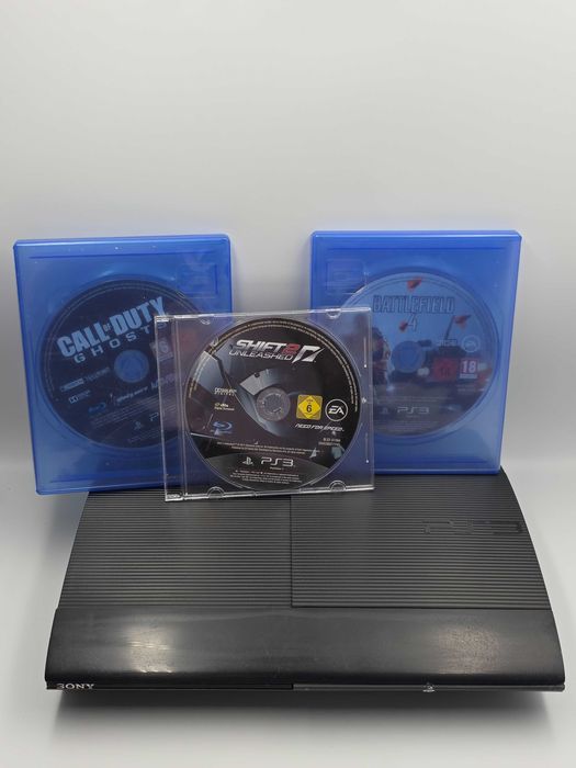 Sony PlayStation 3 Super Slim + 3 gry - GWARANCJA 6 miesięcy - WYSYŁKA