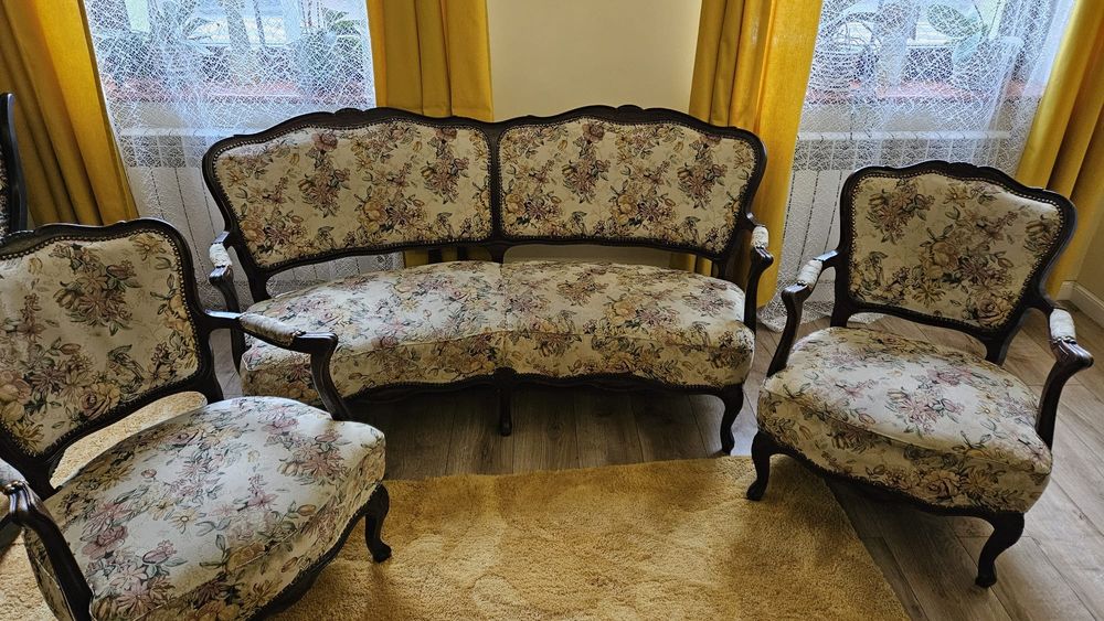 Stary, oryginalny komplet wypoczynkowy