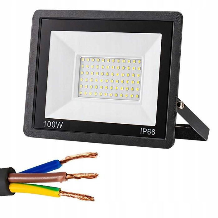 Naświetlacz halogen reflektor led 100w 6000k zewnętrzny wodoodporny