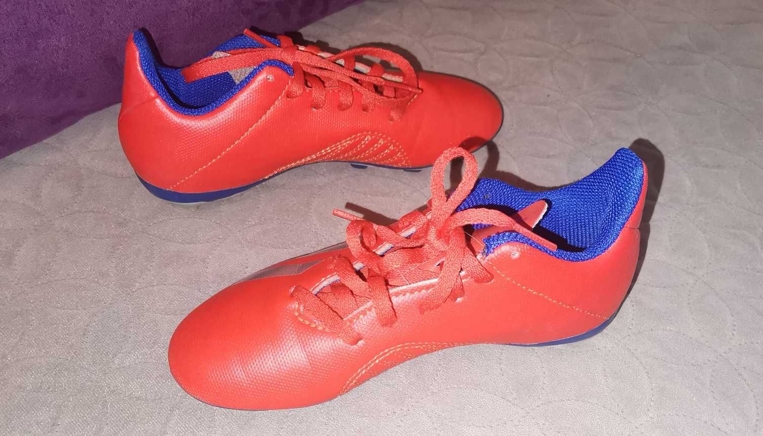 Buty piłkarskie korki ADIDAS X 18.3 FG czerwone roz. 31   STAN IDEALNY