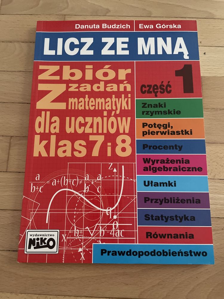 Ksiazki z zadaniami matematycznymi dla 7 i 8 klasy z wzorami