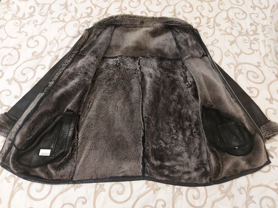 Дубленка натуральная мужская. Кожанная. Размер 50