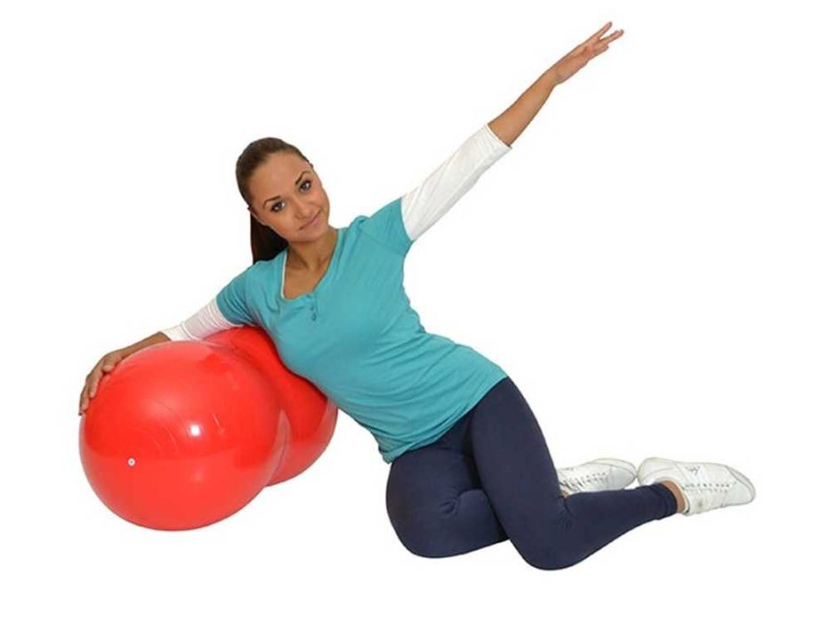 Piłka GIMNASTYCZNA FITNESS Rehabilitacyjna PODWÓJNA + Pompka 90/40cm