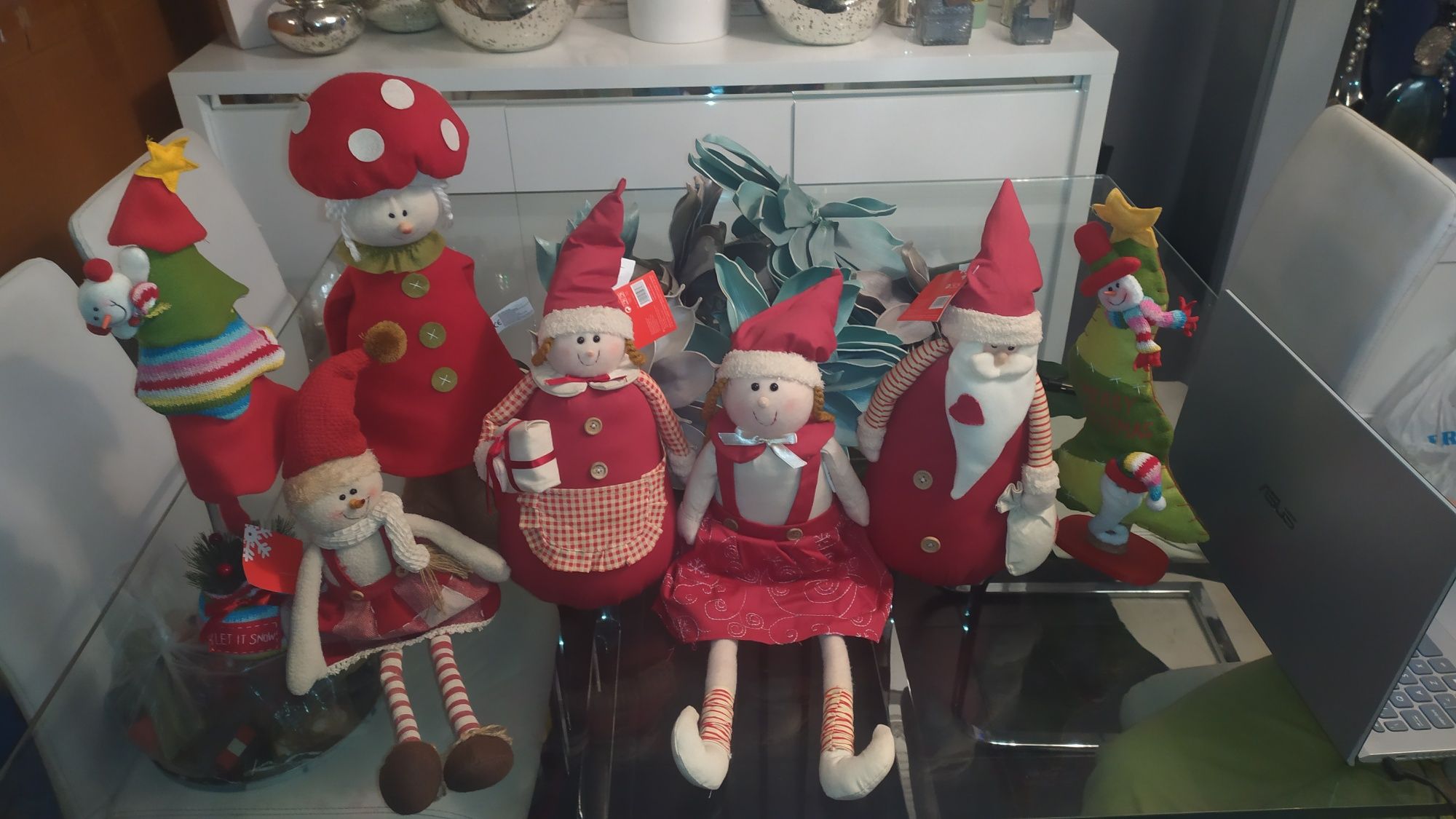 Conjunto de 7 figuras decorativas de natal