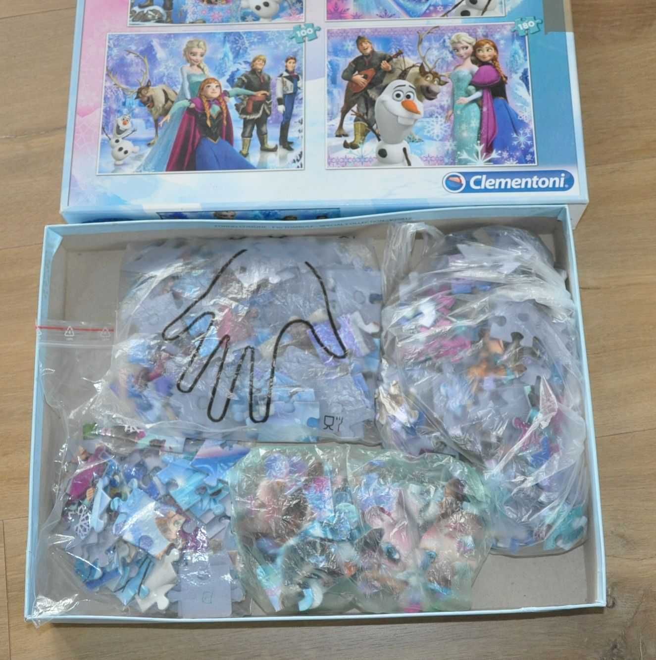 PUZZLE Frozen 4 w 1- Kraina Lodu Clementoni, Disney ( 20,60,100,180 )