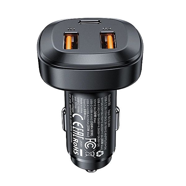 Acefast ładowarka samochodowa 66W 2x USB / USB Typ C, PPS, Power Deliv