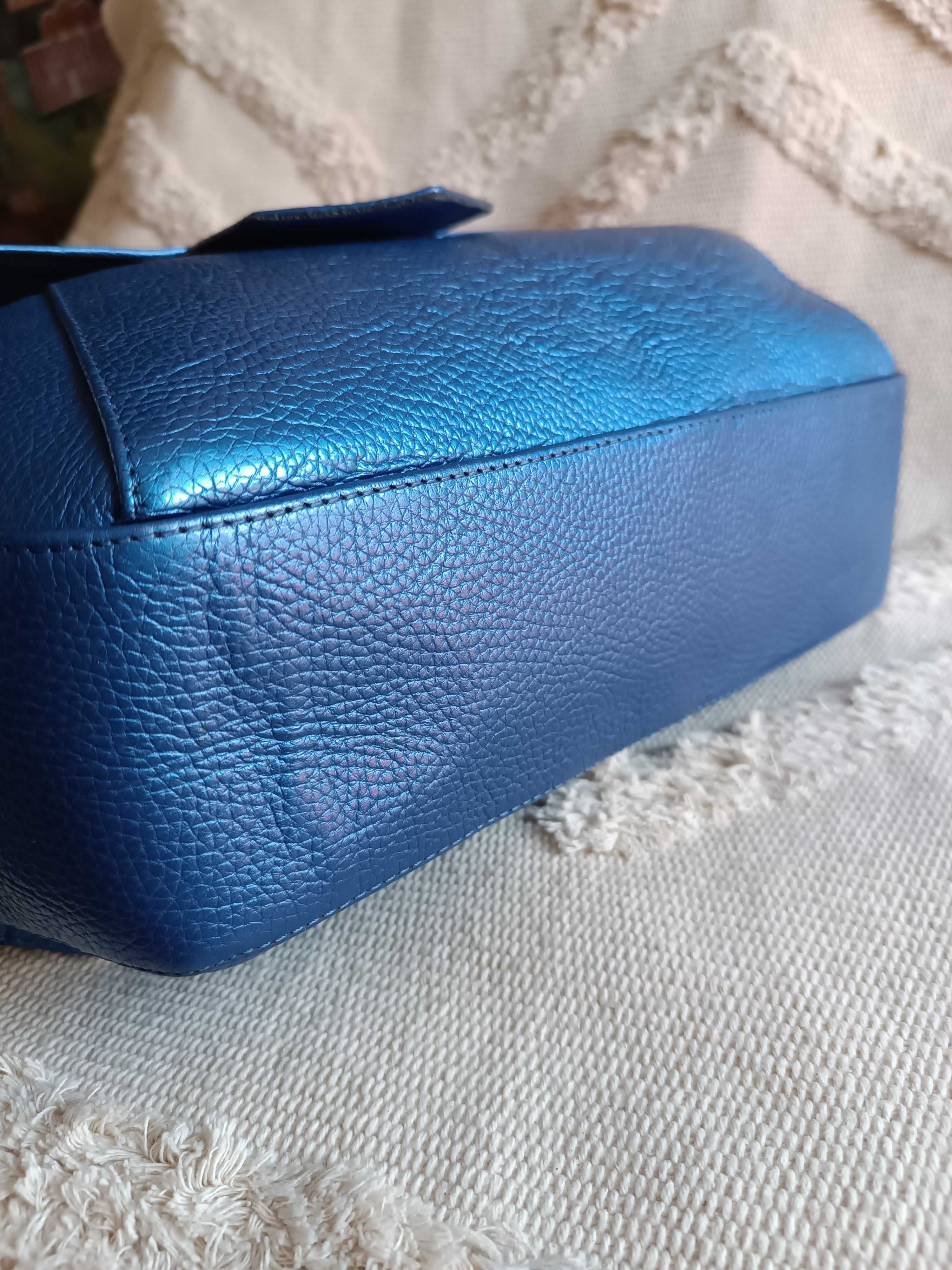 Torba Simple skóra kobaltowy metalik