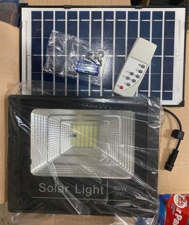 Foco projetor painel solar led 50w/100w/200w com controlo remoto