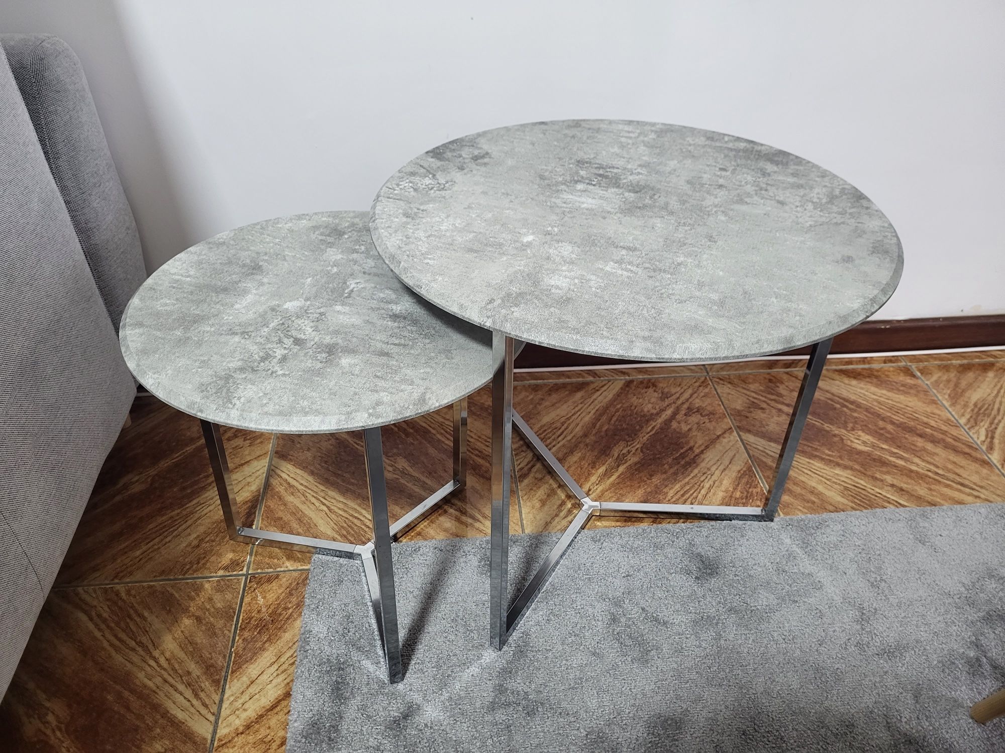 Conjunto centro de mesa cinzento