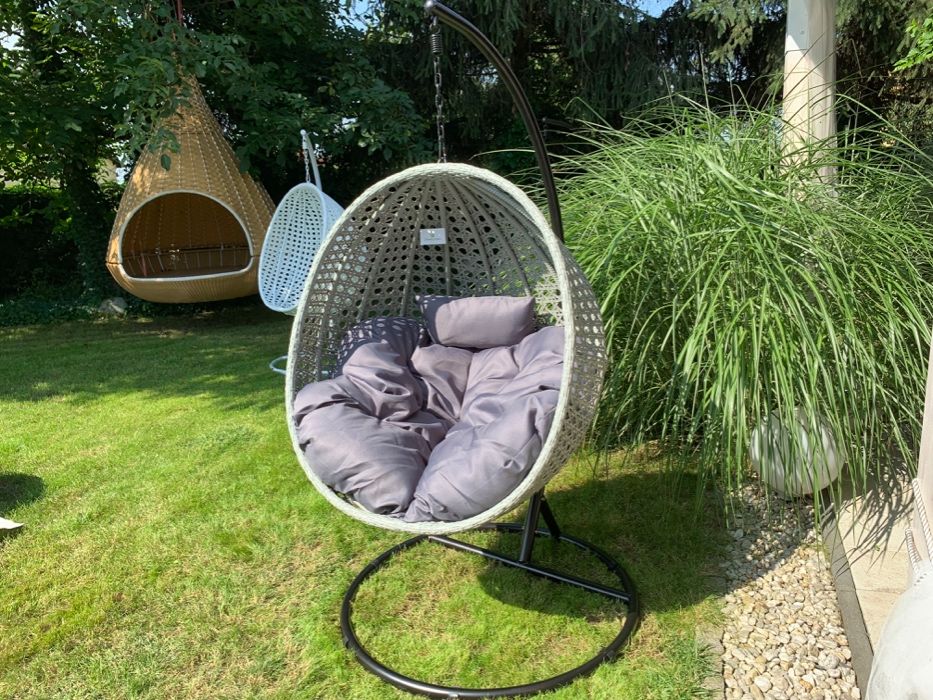 JAMAJKA XL bujak kosz kokon szary fotel wiszący taras