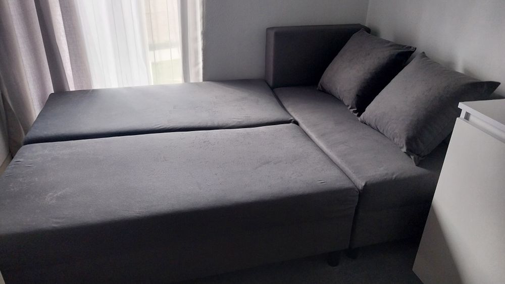 Narożnik z funkcją spania IKEA szary STAN IDEALNY