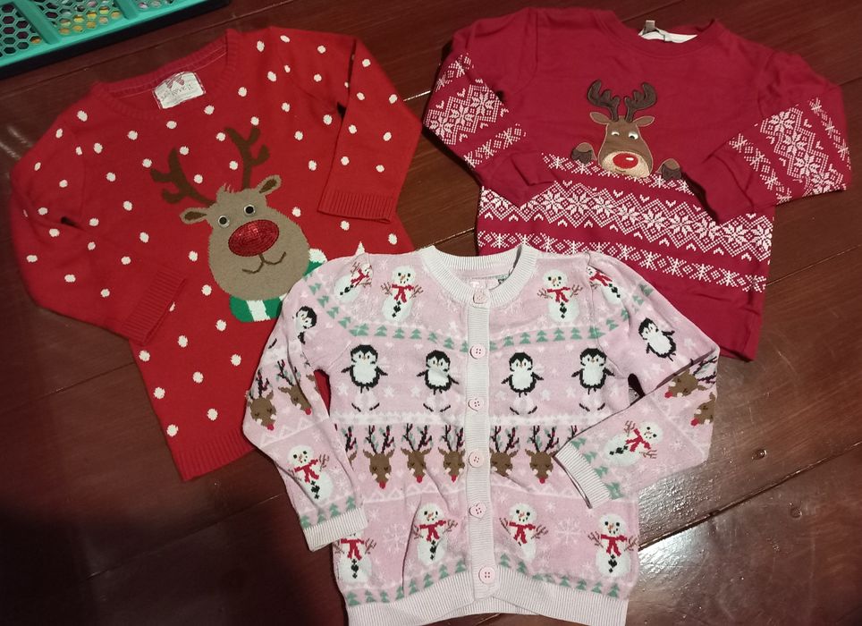 Ciuszki rozm. 110 - 116 zestaw święta Boże Narodzenie Mikołaj choinka