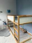 Dwustronne łóżko biały/ sosna IKEA