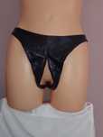 Stringi damskie skóra latex otwarte