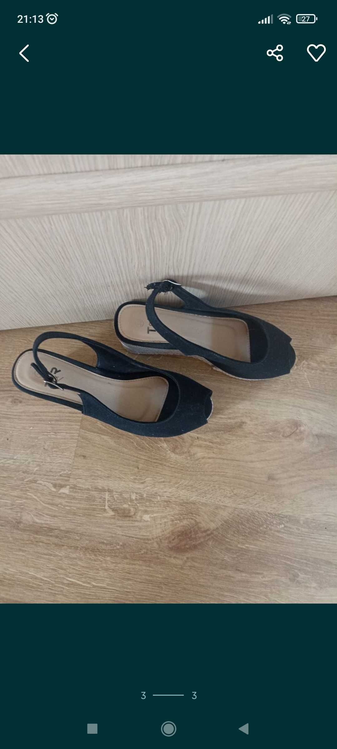 Buty letnie na koturnie r. 39