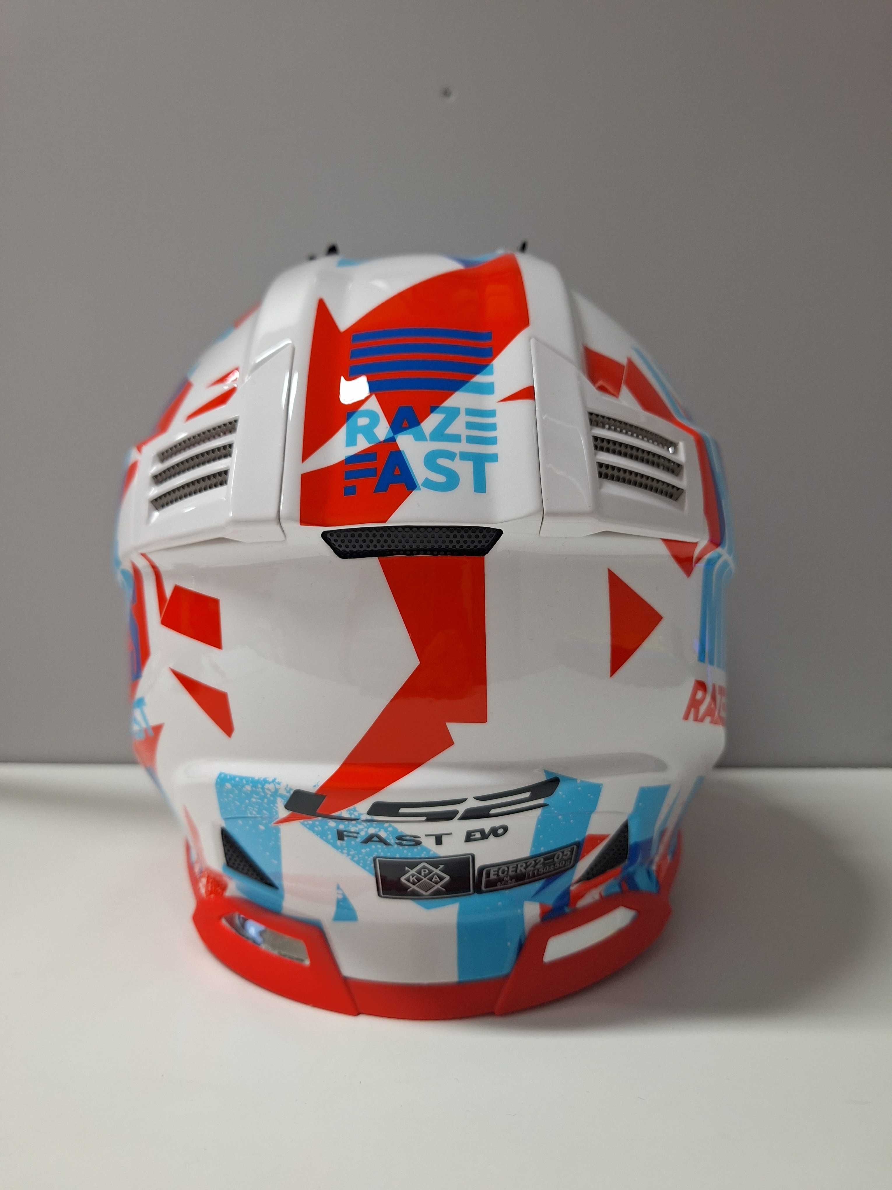 kask cross / quad  LS2 MX437 FAST EVO FUNKY RED WHITE