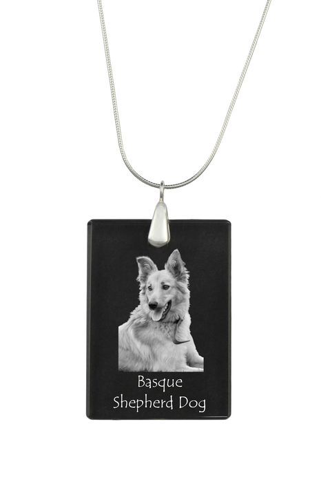 Owczarek baskijski naszyjnik kryształowy z psem Art-Dog
