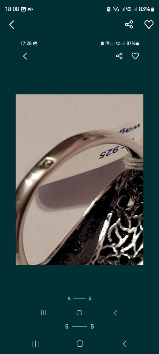 Srebrny pierścionek pr 925 ażurowy nowe urowy