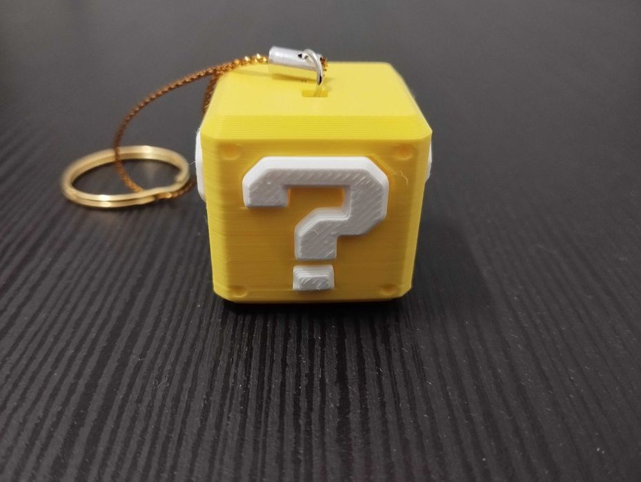 Chaveiro Bloco Interrogação do Mario - Coleção Nostalgia Gamer em 3D