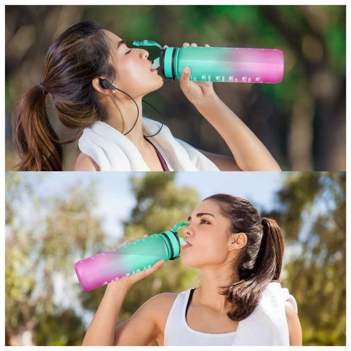 Butelka Motywacyjna Na Wodę 1L Bidon Sportowy z Podziałką i Miarką XXL