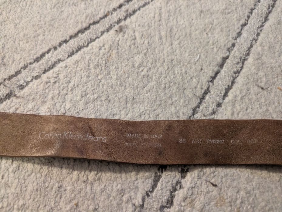 Pasek brązowy skórzany Calvin Klein