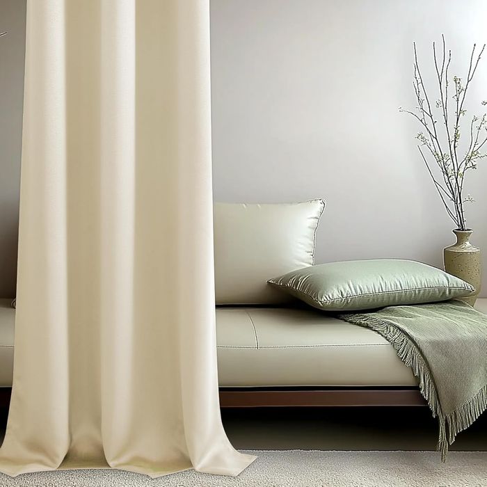 Zasłony zaciemniające, termiczne 140x260cm, 2szt kremowy beż