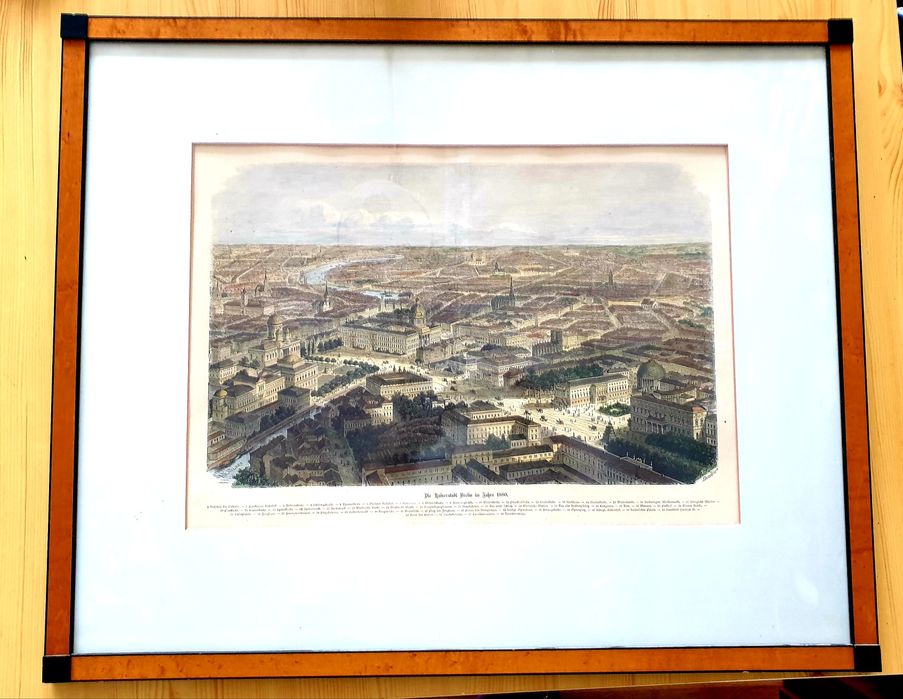 Obraz panorama, szkic Berlina z 1880 roku