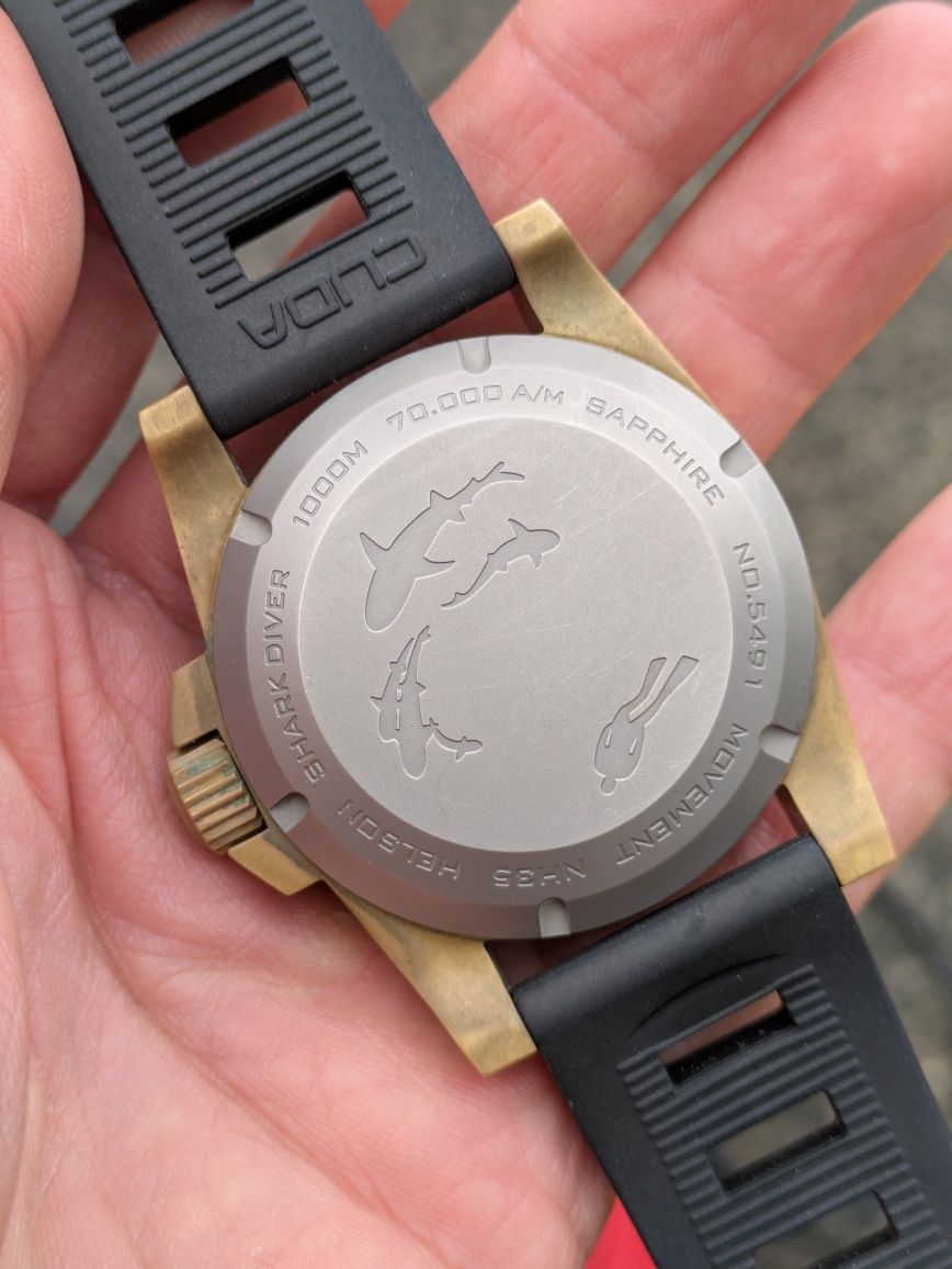 Zegarek Helson Shark Diver 1000m brąz automat szafir