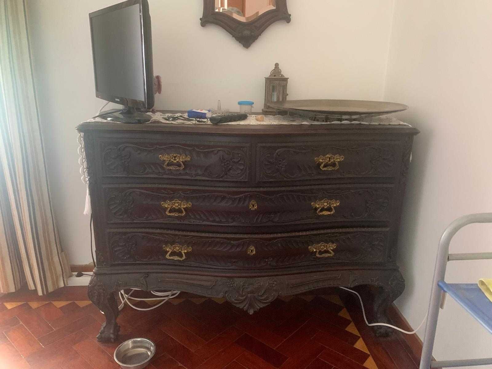 Mobiliário Quarto Antigo Madeira Maciça