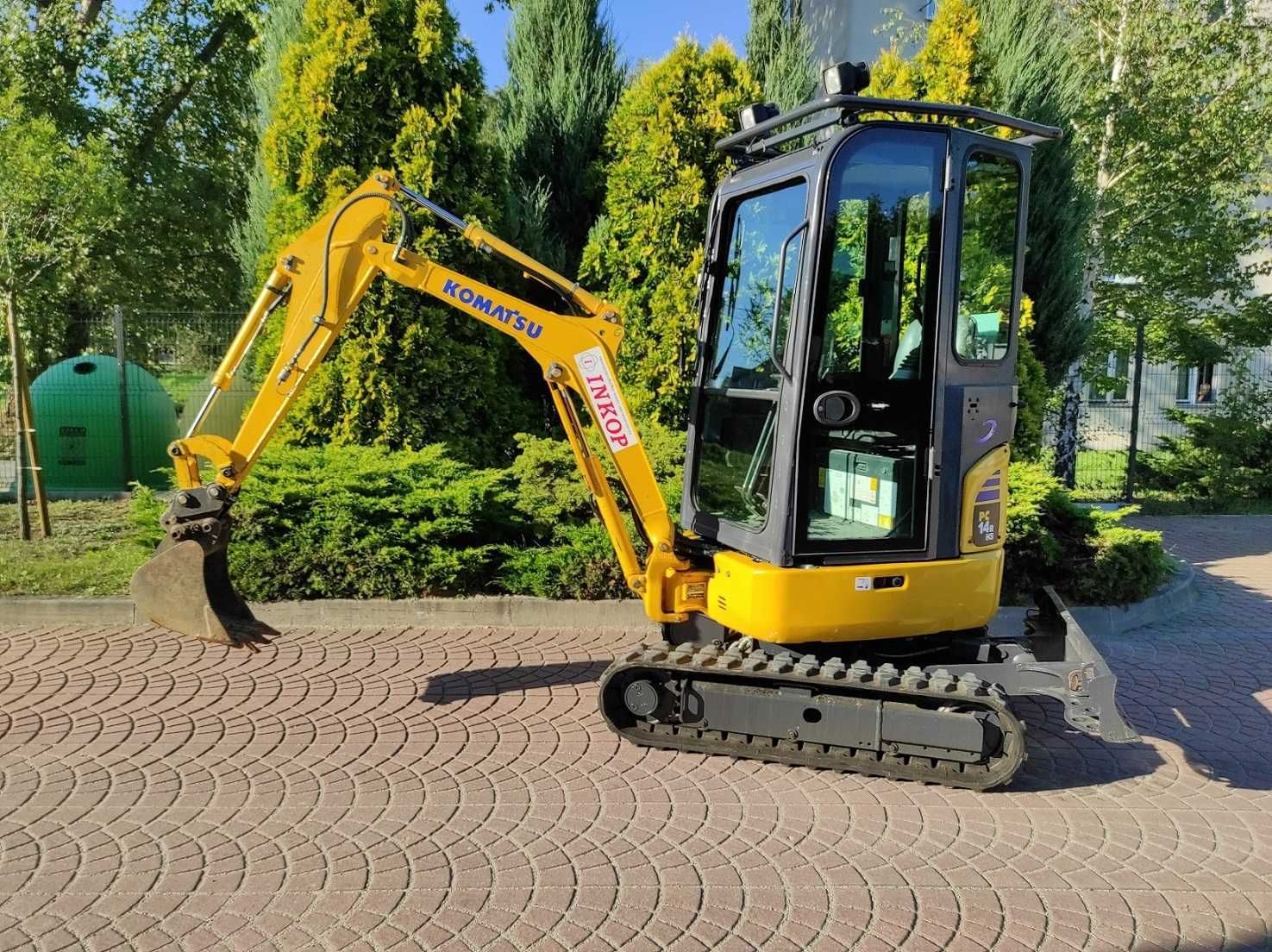 Minikoparka 1,5T Komatsu PC14 wynajem