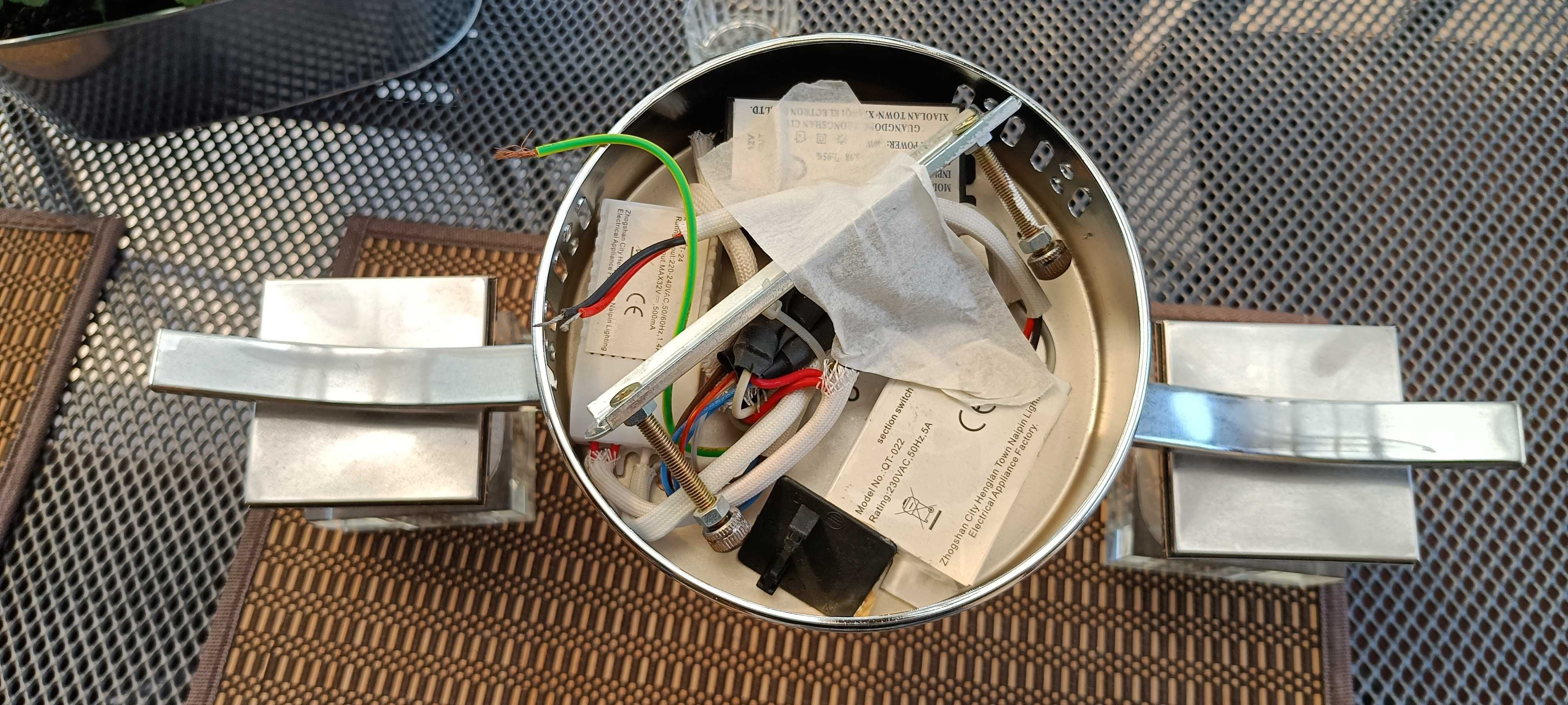 Lampa, plafon chrom, szkło