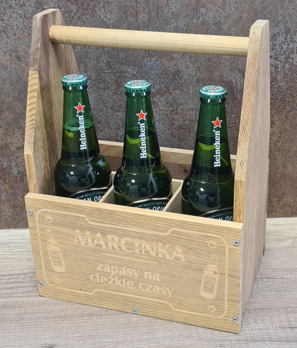 Skrzynka na piwo 6szt lite drewno, Łódź