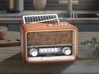 Nowe Radio przenośne RETRO z latarką solarne FM/AM/SW/USB kuchenne