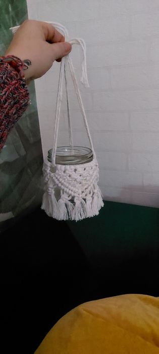 Lampiony makrama świecznik Boho z makramy
