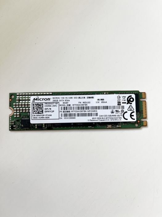 SSD Micron 1100 256Gb M.2 SATA 2280  100%