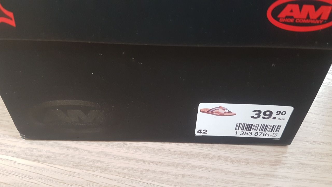 Шлепанцы из нат.кожи Am Shoe 42,43р,2цвета,пр-во Германия,оригинал.