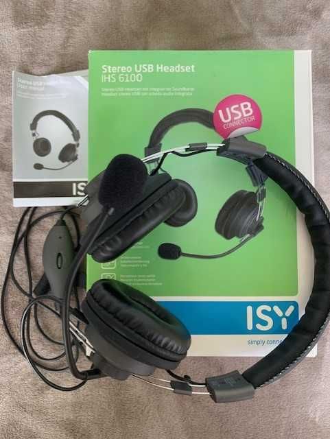 Słuchawki ISY z mikrofonem stereo USB IHS 6100
