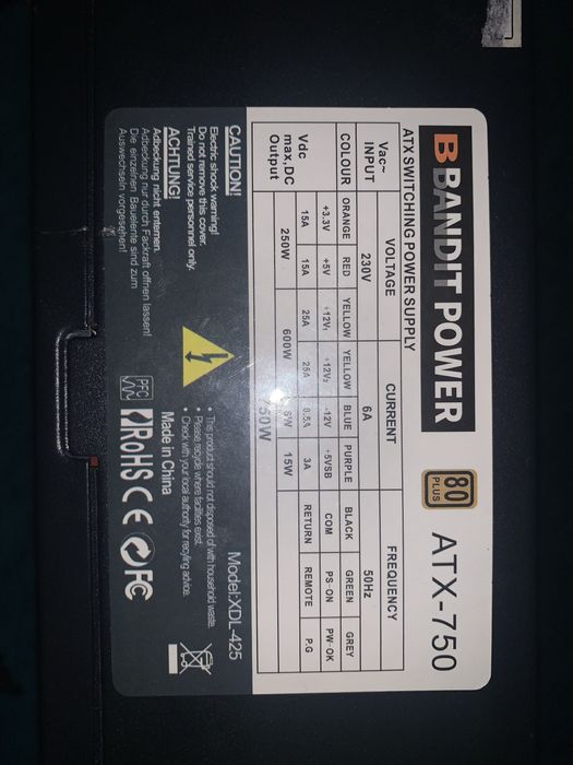 Zasilacz bandit powet atx 750w