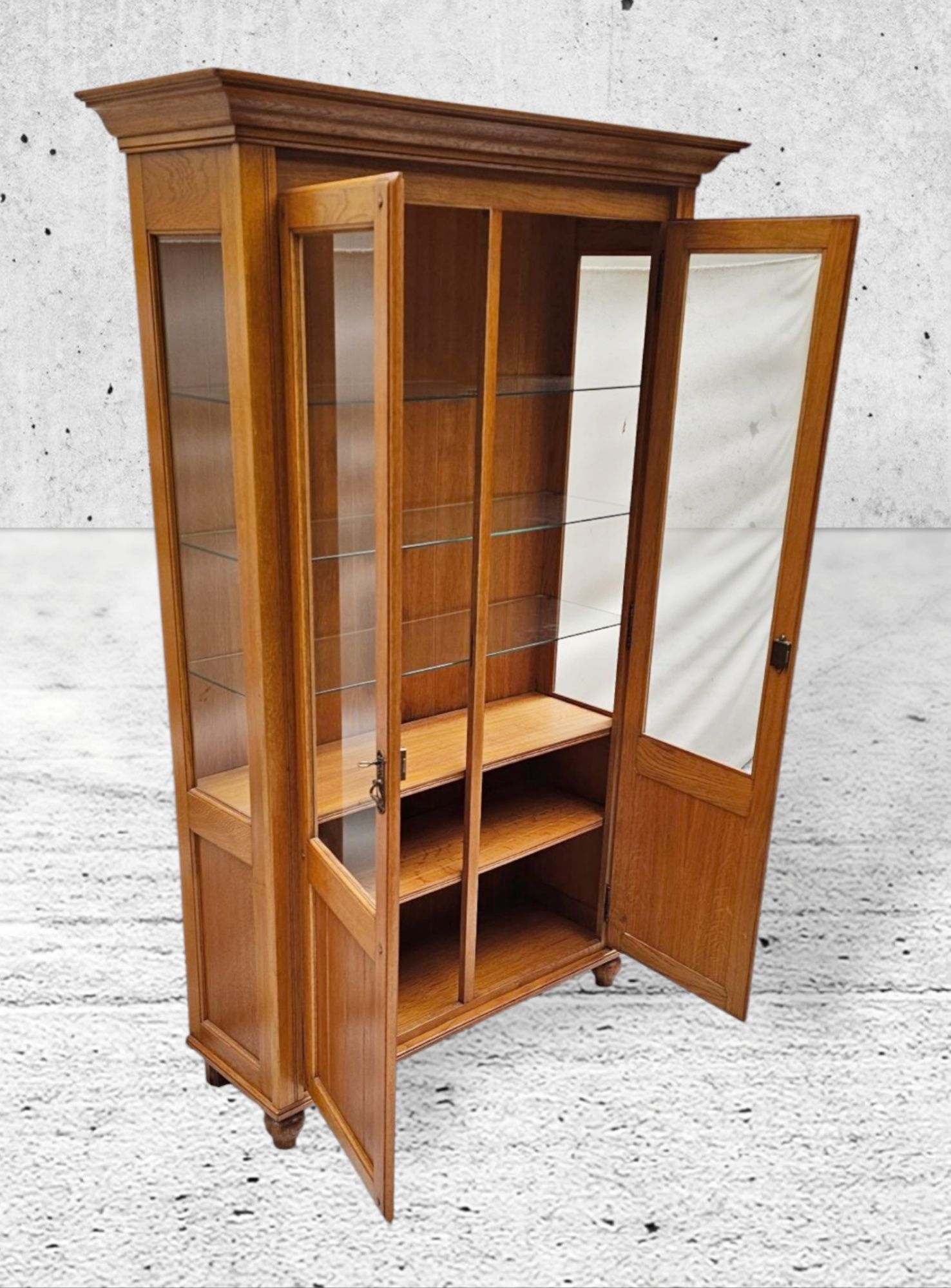 CIEKAWA 100% Lita Dębowa Witryna Biblioteka WYSYŁKA
