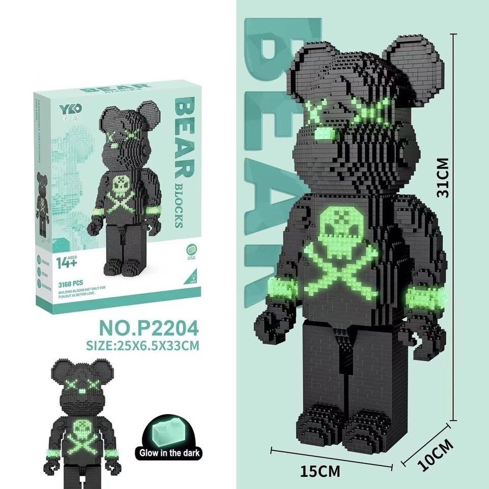 Конструктор bearbrick з підсвіткою 3.167 блоків