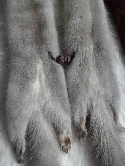 ЩГоржетка норка,комір з норки блакитний та коричневий,комір хутро