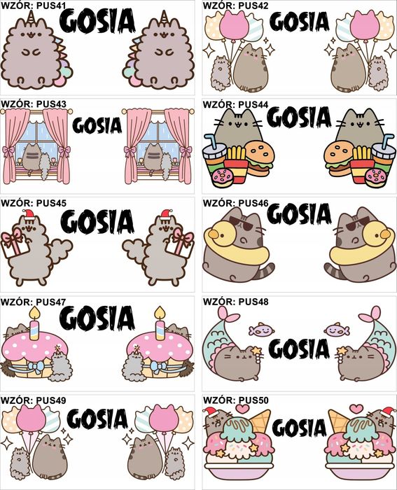 Kubek PUSHEEN personalizowany z dowolnym napisem imieniem kawaii