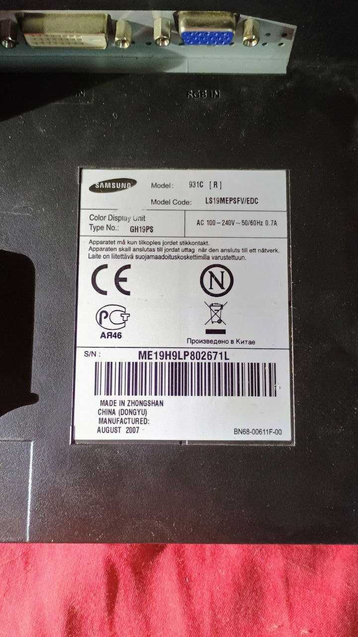 Монитор samsung 931c 19 дюймов Разборка может кому что нужно