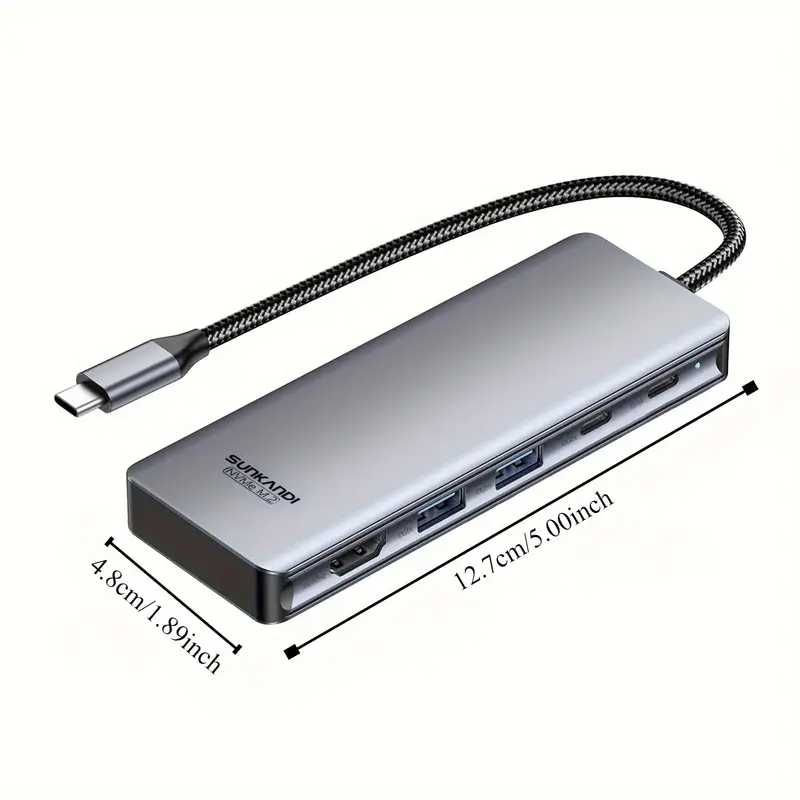 USB Hub + SSD Case Sunkandi 10Gbps