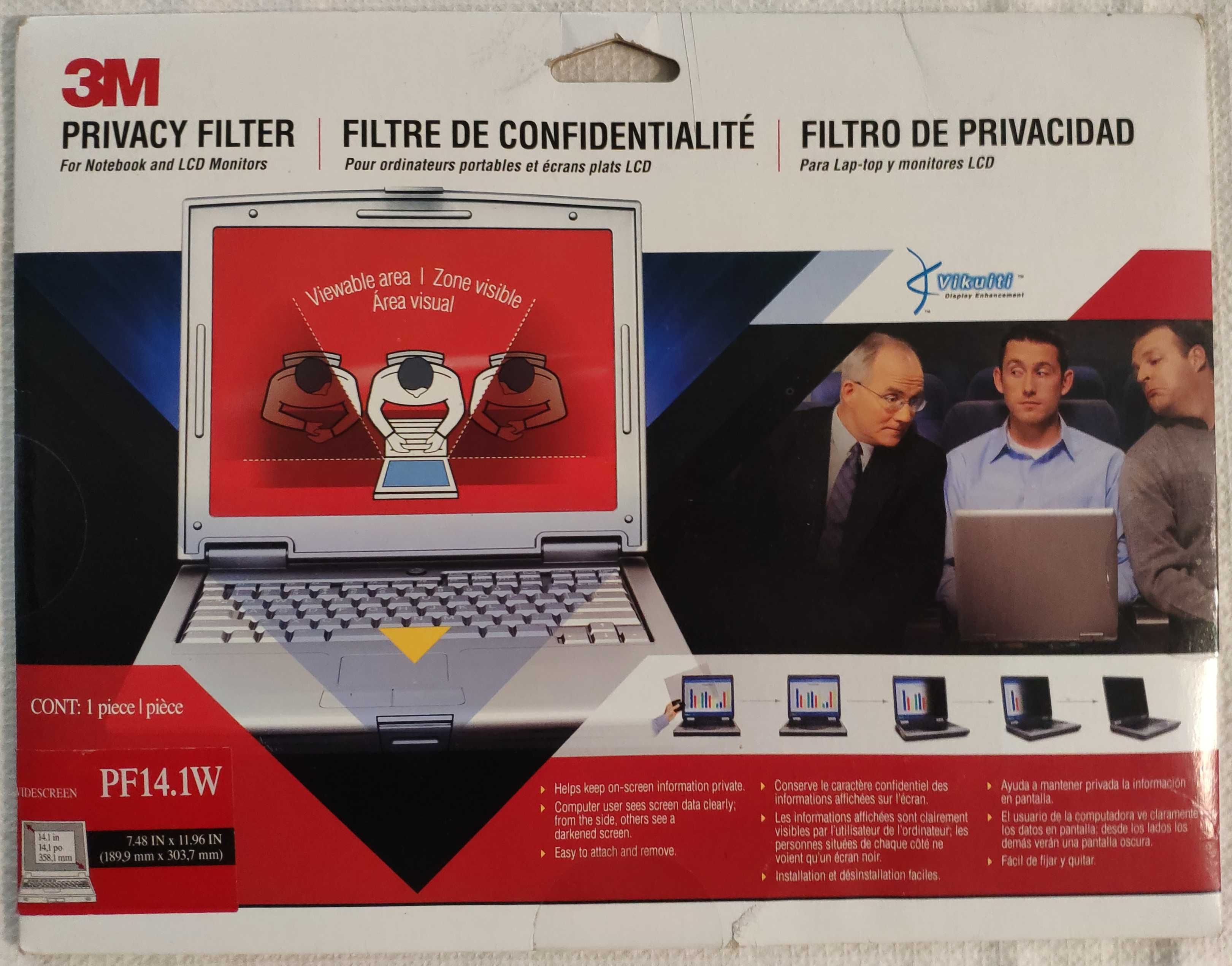 FILTR 3M prywatyzujący monitor laptop 14.1" tablet czarny PF14.1W