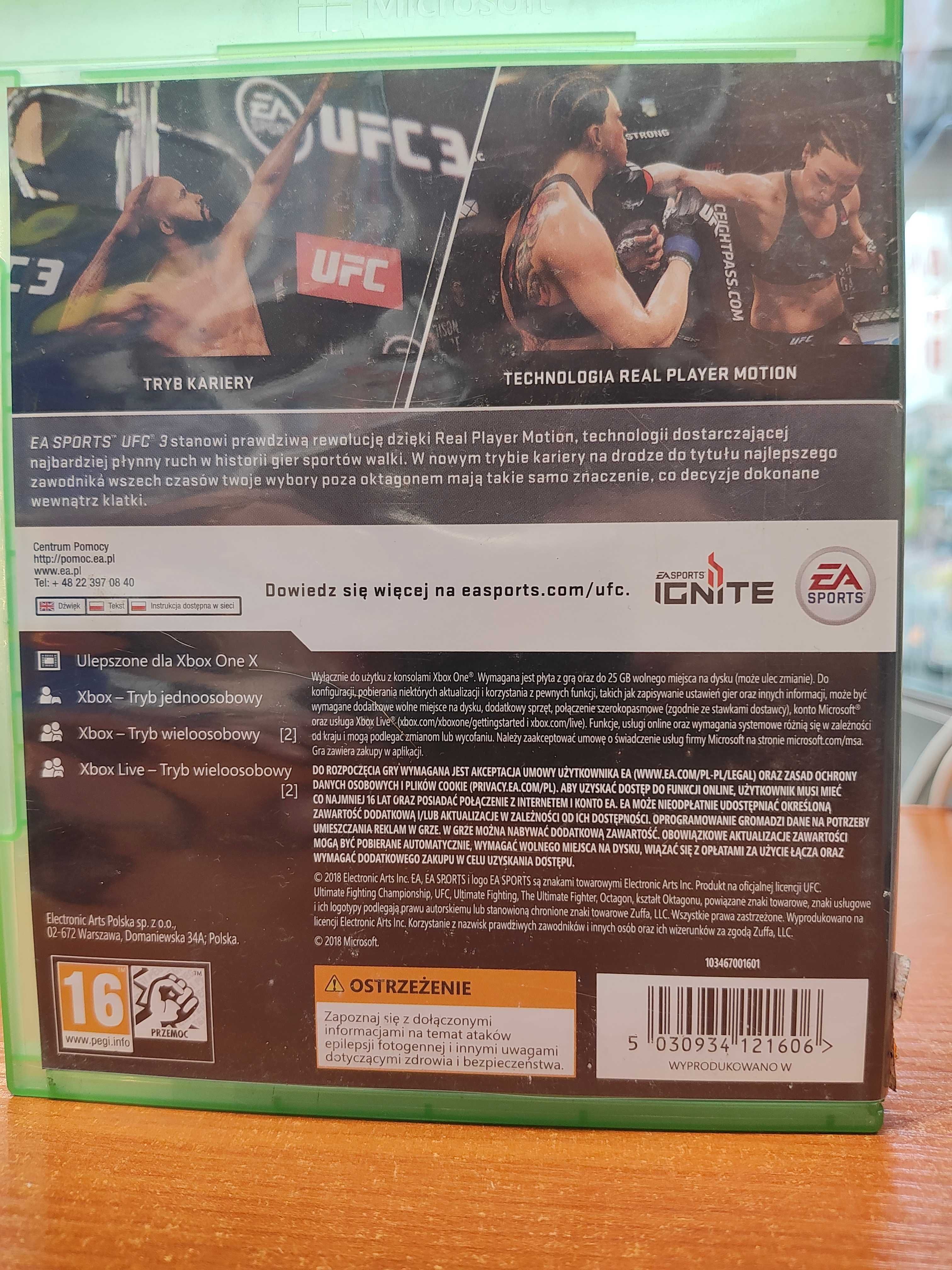 EA Sports UFC 3 XBOX ONE Xbox Series X Sklep Wysyłka Wymiana