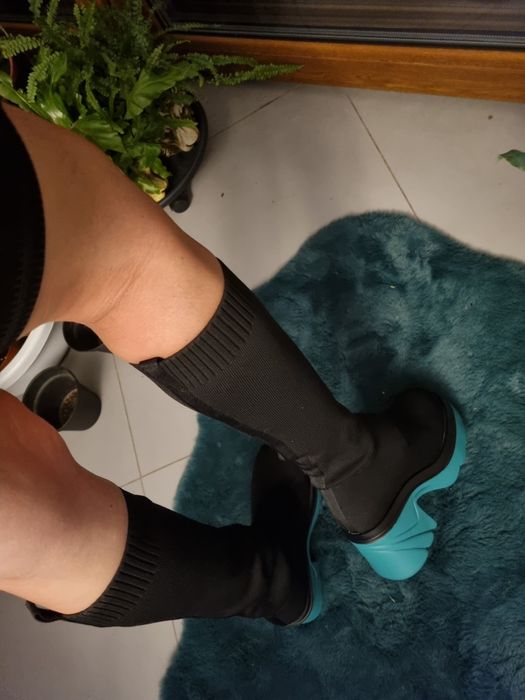 Kozaki nowe zielona podeszwa wkladka 24