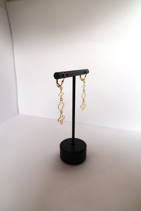 Złote Wiszące Kolczyki Kwiaty | Próba Złota 585