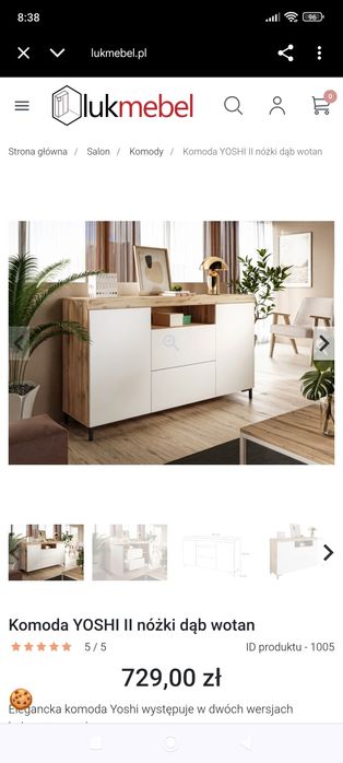 Komoda na nóżkach dąb wotan